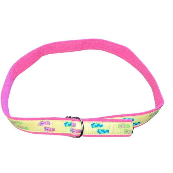 Douglas Paquette pink / yellow flip flop belt Medium 38” - Picture 2 of 5